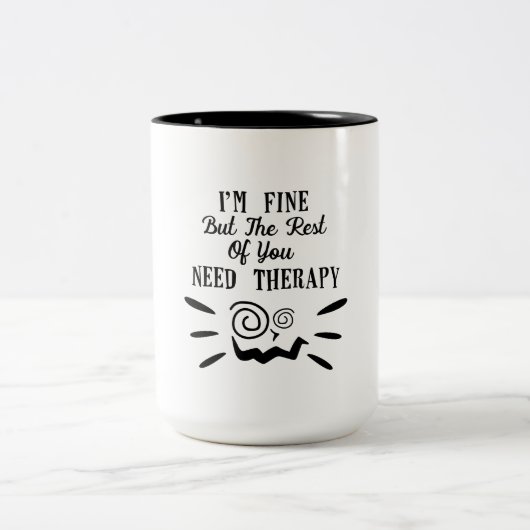 Funny Black Typografy Freunde Zweifarbige Tasse (Mittel)