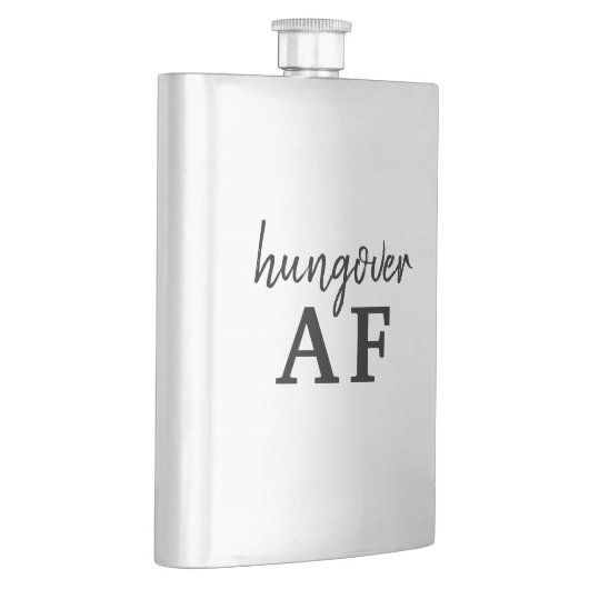 Funny Black Typografy Hungover AF Flachmann (Rechts)