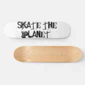 Funny Black Typografy Skate The Planet Skateboard (Horizontal)