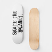 Funny Black Typografy Skate The Planet Skateboard (Vorderseite)