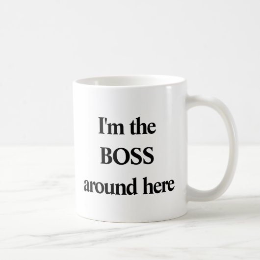 FUNNY BLACK TYPOGRAPHY - Ich bin hier der BOSS Kaffeetasse (Rechts)