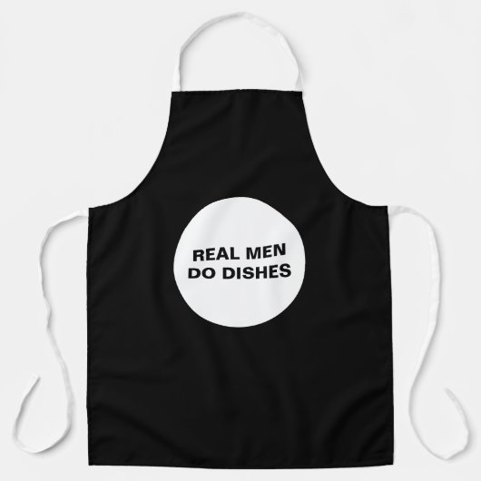 Funny Black und White Real Men machen Geschirr Schürze (Vorderseite)