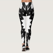 Funny Black und White Star Leggings (Rückseite)