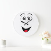 Funny Black Wall Clock-Niedliche Cartoon-Gesichter Große Wanduhr (Zuhause)
