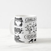 Funny Black & White Cat Pattern Tasse (Vorderseite Links)