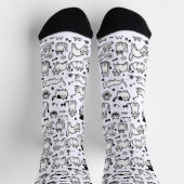 Funny Black & White Cats Pattern Cat Lovers Socken (Oben)