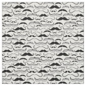 Funny Black & White Mustache Design Stoff (Muster)