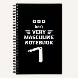 Funny Black & White Notebook Sehr maskulines Noteb Notizblock