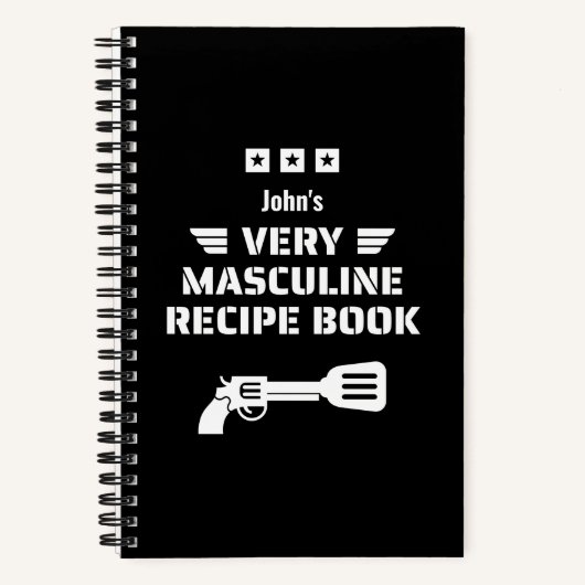 Funny Black & White Sehr masculine Rezept Buch (Vorderseite)