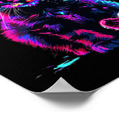 Funny Blacklight Glitch Art Cute Cat Kitten Valent Poster (Ecke)