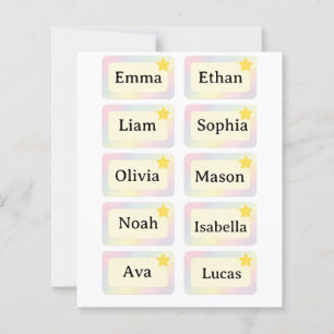 "Funny Blank Name Tags - 10 bearbeitbare Niedlich 