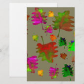 Funny Blätter Aquarell Briefpapier (Vorne/Hinten)