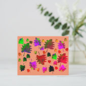 Funny Blätter Aquarell Postkarte (Stehend Vorderseite)