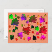 Funny Blätter Aquarell Postkarte (Vorne/Hinten)