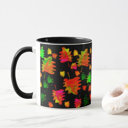 Funny Blätter Aquarellkaffee Tasse (Mit Donut)