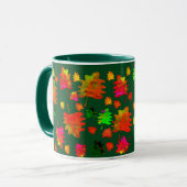 Funny Blätter Aquarellkaffee Tasse (Vorderseite Links)