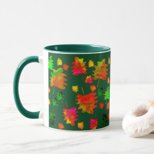Funny Blätter Aquarellkaffee Tasse