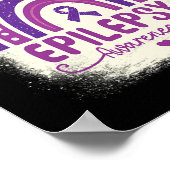 Funny Bleached Rainbow Lila Ribbon Epilepsy Awar Poster (Ecke)