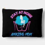 Funny Bleibe bei Zuhause Mama Pink & Blue Trendy D Zubehörtasche (Vorderseite)