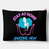Funny Bleibe bei Zuhause Mama Pink & Blue Trendy D Zubehörtasche (Rückseite)