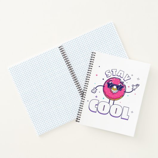 Funny "Bleibe Cool" Design mit Quirky-Charakter Notizblock (Innenseite)