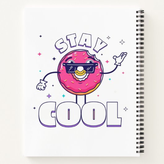 Funny "Bleibe Cool" Design mit Quirky-Charakter Notizblock (Rückseite)