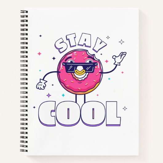 Funny "Bleibe Cool" Design mit Quirky-Charakter Notizblock (Vorderseite)