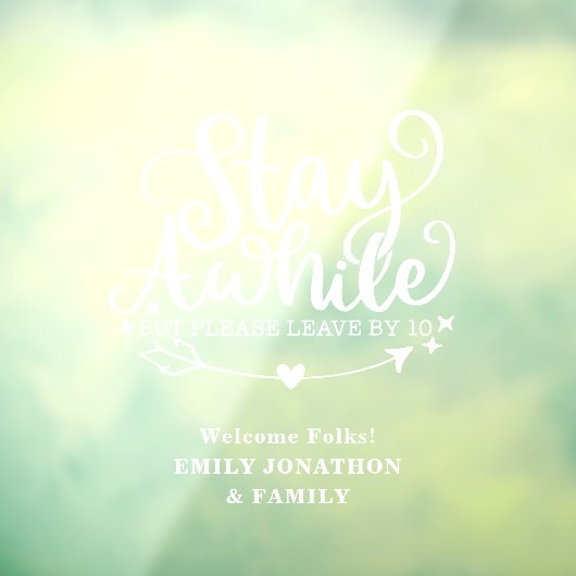 Funny Bleibe hin und wieder, Verließ aber um zehn  Fensteraufkleber (Blatt 3)