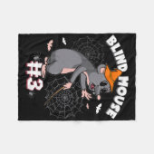 Funny Blind Mouse #3 Halloween Ghost Group Fleecedecke (Vorderseite (Horizontal))