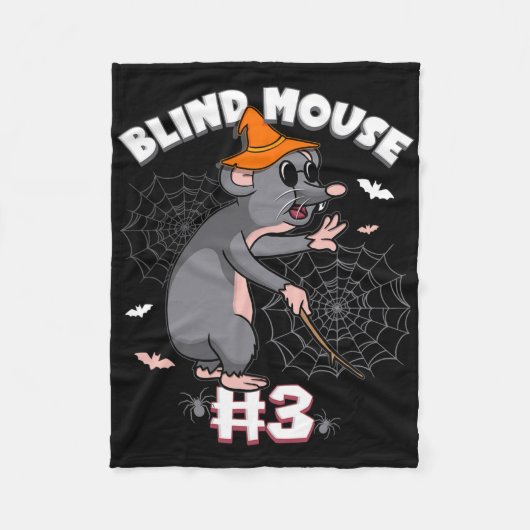 Funny Blind Mouse #3 Halloween Ghost Group Fleecedecke (Vorderseite)