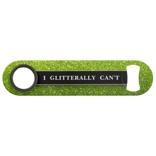 Funny Bling Drinks Chartreuse Glitzer Glitzern Speed Flaschenöffner (Vorderseite (Horizontal))