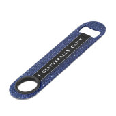 Funny Bling trinkt Navy Blue Glitzer Glitzern Speed Flaschenöffner (Vorderseite Schrägansicht)