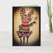 Funny Blitzen Weihnachtskarte Karte (Vorderseite)