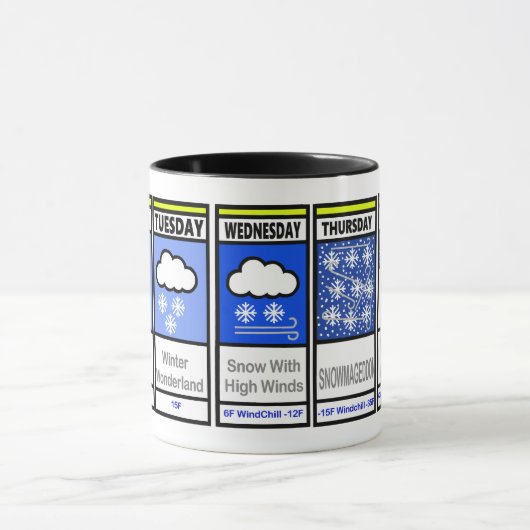 Funny Blizzard Warning Tasse (Zentrum)
