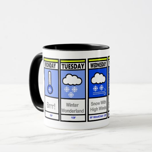 Funny Blizzard Warning Tasse (Vorderseite Links)