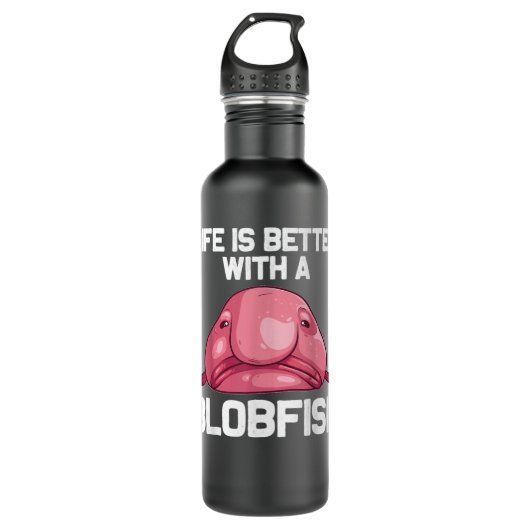 Funny Blobfish Geschenk für Männer Frauen Seetang Edelstahlflasche (Vorderseite)