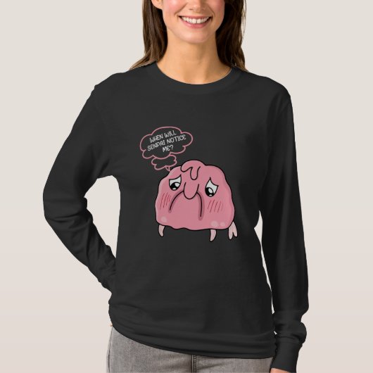 Funny Blobfish - When Will Senpai Notice Me - Anim T-Shirt (Vorderseite)