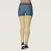 Funny Blonde Haar Furry Legs Denim Shorts Leggings (Rückseite)