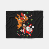 Funny Bloodhound Santa Claus Boots Christmas Women Fleecedecke (Vorderseite (Horizontal))