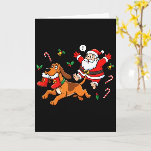 Funny Bloodhound Santa Claus Boots Christmas Women Karte (Gelbe Blume)