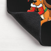 Funny Bloodhound Santa Claus Boots Christmas Women Mousepad (Ecke)