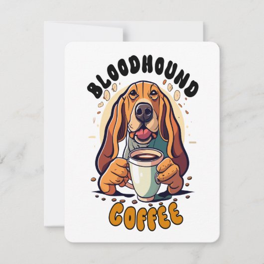 Funny Bloodhound trinkt Kaffee Mitteilungskarte (Vorderseite)