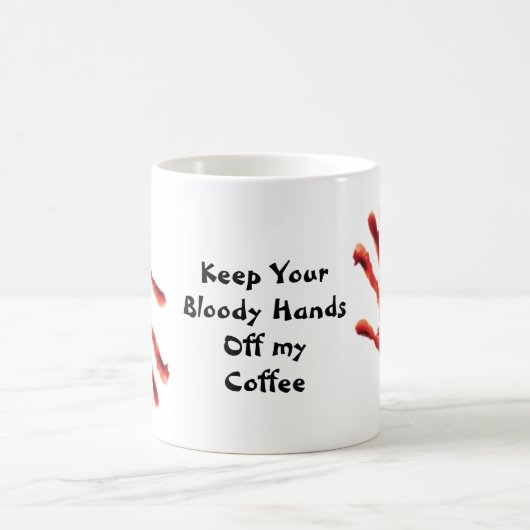 Funny Bloody Hands Coffee Mugs Verwandlungstasse (Mittel)