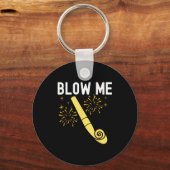 Funny Blow Me Kiss Me Happy New Year Couple Matchi Schlüsselanhänger (Vorderseite)