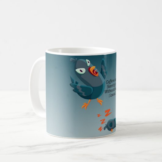 Funny Blue Angry Bird Tasse (Vorderseite Links)