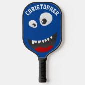 Funny Blue Beängstigend Face Novelty Personalisier Pickleball Schläger (Vorderseite)