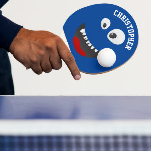 Funny Blue Beängstigend Face Novelty Personalisier Tischtennis Schläger