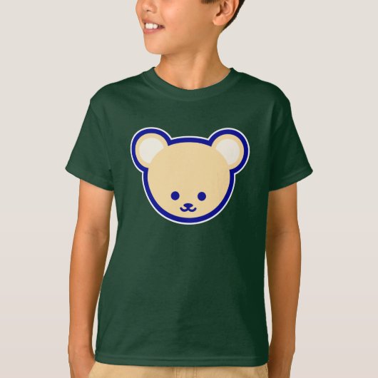 Funny Blue Beige Teddy Bär Niedlicher Vector Art T-Shirt (Vorderseite)