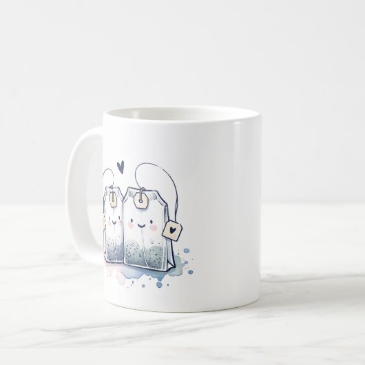 Funny Blue Best Tea Pun Spaß Freundschaft Kaffeetasse (Vorderseite Links)