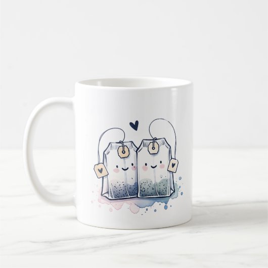Funny Blue Best Tea Pun Spaß Freundschaft Kaffeetasse (Links)